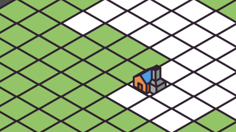 Placing a building on an isometric diamond grid